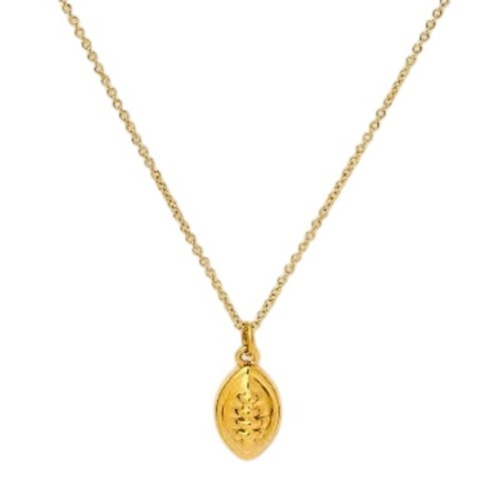 Tiny Tags Football Necklace 14K Gold Plated Adjustable